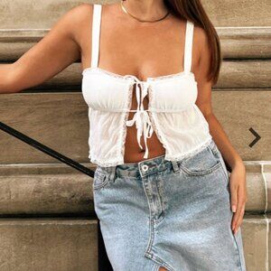 Frankie White Crop Top